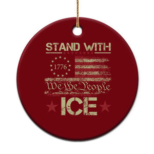 Stand With Ice Ceramic Ornament Immigration Officers American Flag Border Patrol TS11 1pc Red Print Your Wear