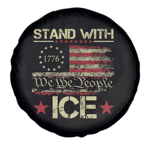 Stand With Ice Spare Tire Cover Immigration Officers American Flag Border Patrol TS11 Print Your Wear