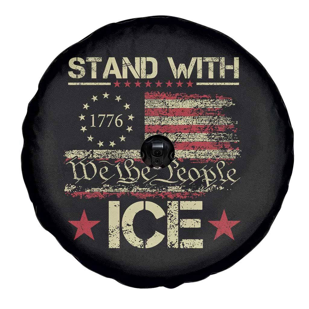 Stand With Ice Spare Tire Cover Immigration Officers American Flag Border Patrol TS11 Print Your Wear