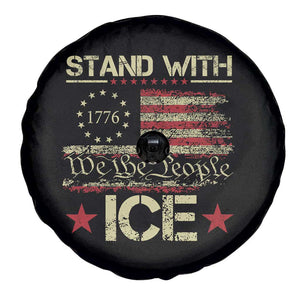 Stand With Ice Spare Tire Cover Immigration Officers American Flag Border Patrol TS11 Print Your Wear