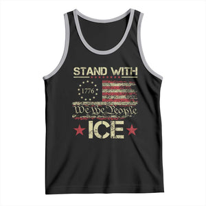 Stand With Ice Tank Top Immigration Officers American Flag Border Patrol TS11 Black Athletic Heather Print Your Wear