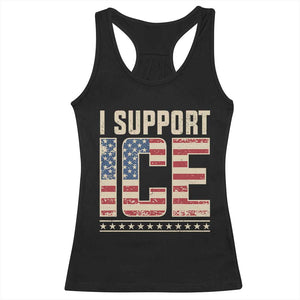 I Support ICE Racerback Tank Top Immigration Officers Vintage American Flag TS11 Black Print Your Wear