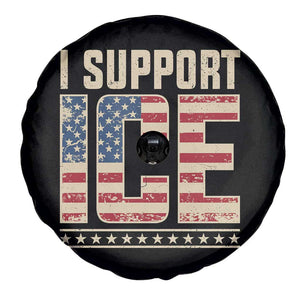I Support ICE Spare Tire Cover Immigration Officers Vintage American Flag TS11 Print Your Wear
