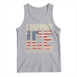 I Support ICE Tank Top Immigration Officers Vintage American Flag TS11 Athletic Heather Print Your Wear