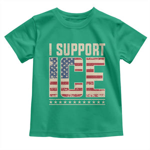 I Support ICE Toddler T Shirt Immigration Officers Vintage American Flag TS11 Irish Green Print Your Wear