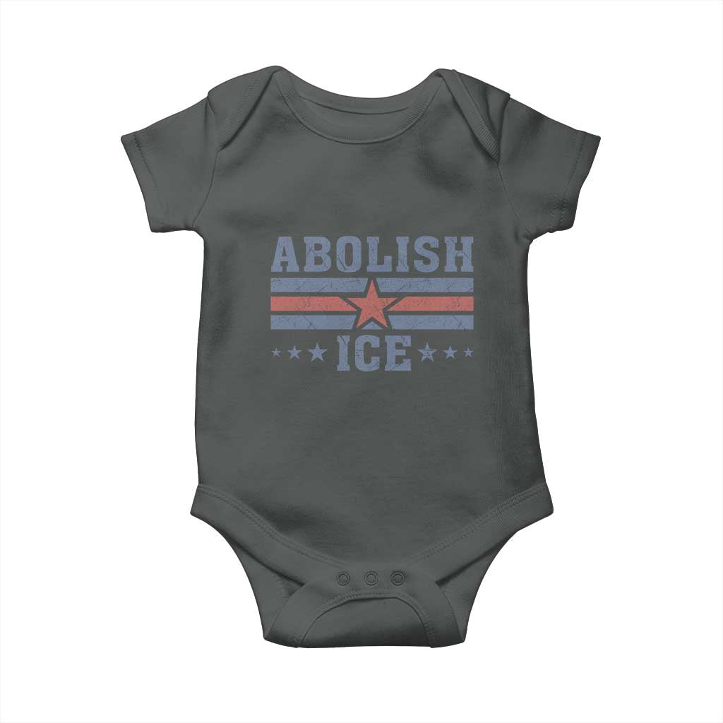 Abolish Ice Baby Onesie Resist Support Immigrants Refugees TS11 Dark Heather Print Your Wear