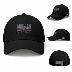 Abolish Ice Baseball Cap Resist Support Immigrants Refugees TS11 Baseball Cap Universal Fit Black Print Your Wear