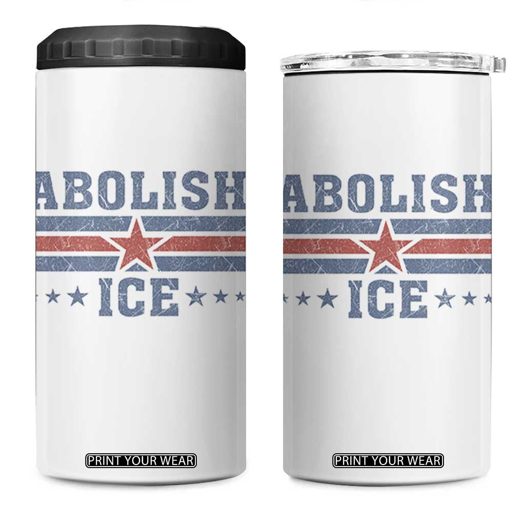 Abolish Ice 4 in 1 Can Cooler Tumbler Resist Support Immigrants Refugees TS11 One Size: 16 oz White Print Your Wear