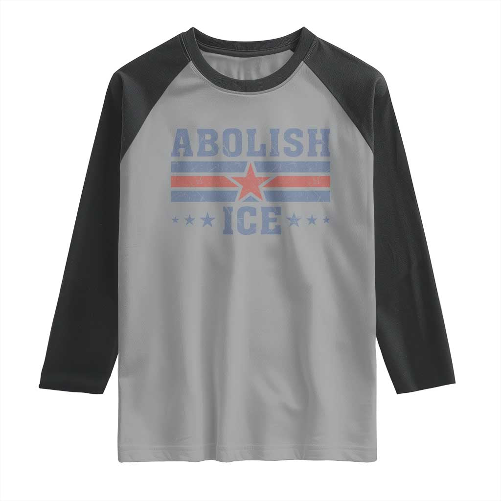 Abolish Ice Raglan Shirt Resist Support Immigrants Refugees TS11 Sport Gray Black Print Your Wear