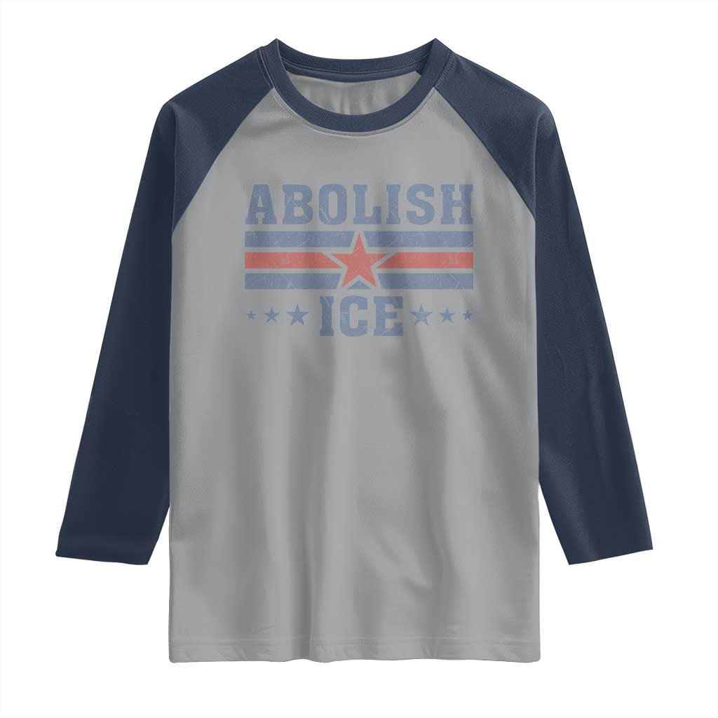 Abolish Ice Raglan Shirt Resist Support Immigrants Refugees TS11 Sport Gray Navy Print Your Wear