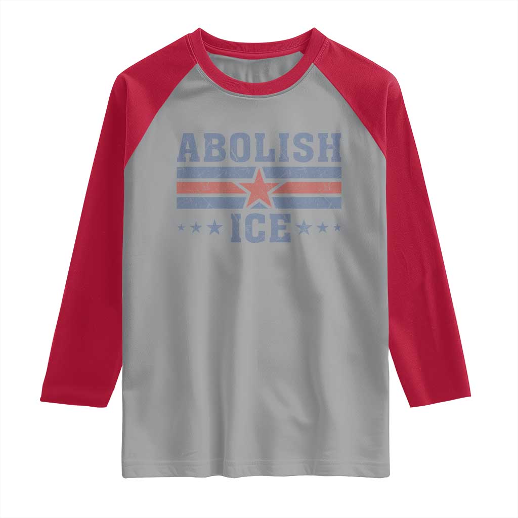 Abolish Ice Raglan Shirt Resist Support Immigrants Refugees TS11 Sport Gray Red Print Your Wear