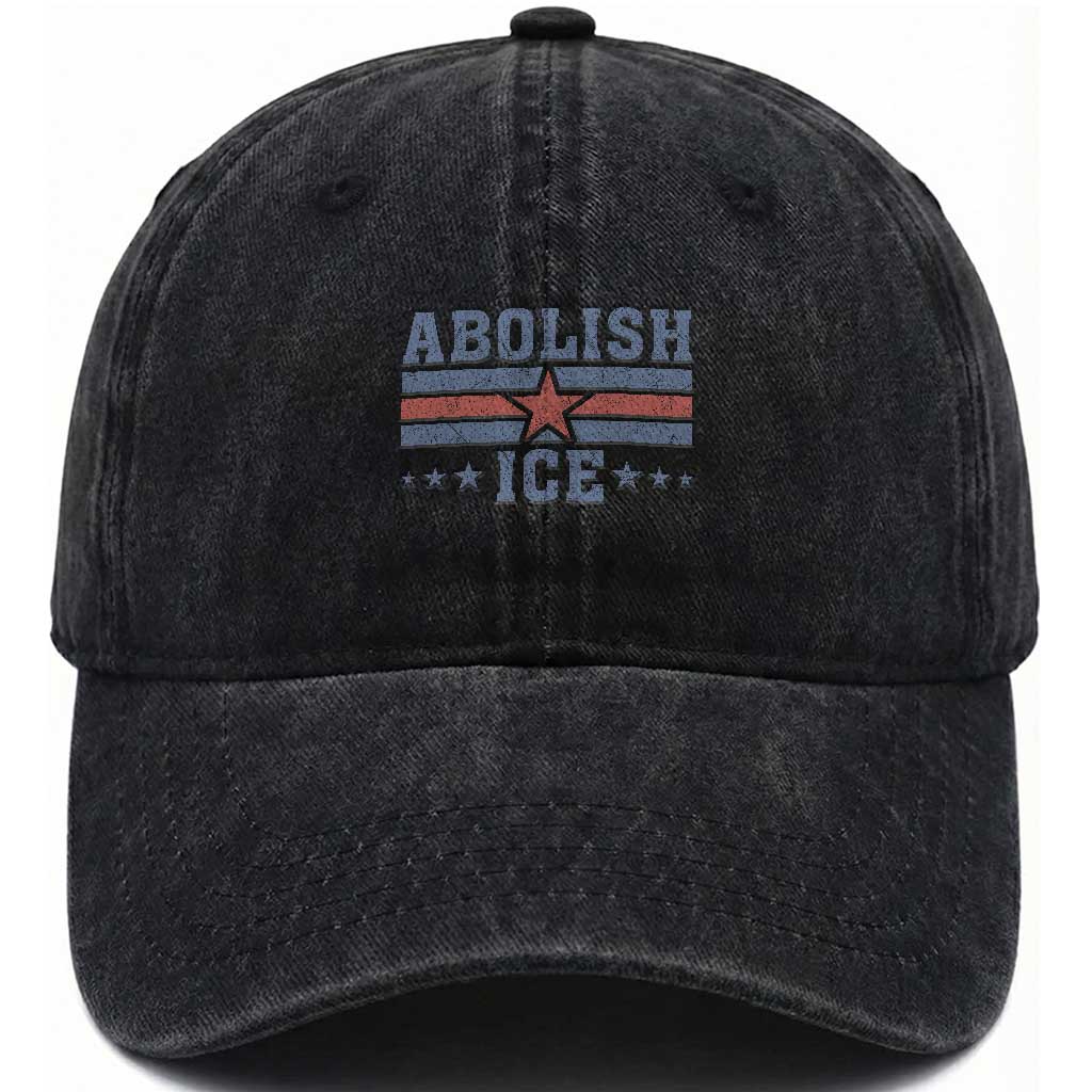 Abolish Ice Washed Cotton Baseball Cap Resist Support Immigrants Refugees TS11 Print Your Wear