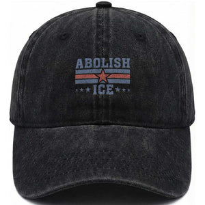 Abolish Ice Washed Cotton Baseball Cap Resist Support Immigrants Refugees TS11 Print Your Wear