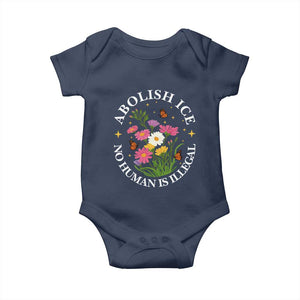 Abolish Ice No Human Is Illegal Baby Onesie Immigration Rights Protest TS11 Navy Print Your Wear