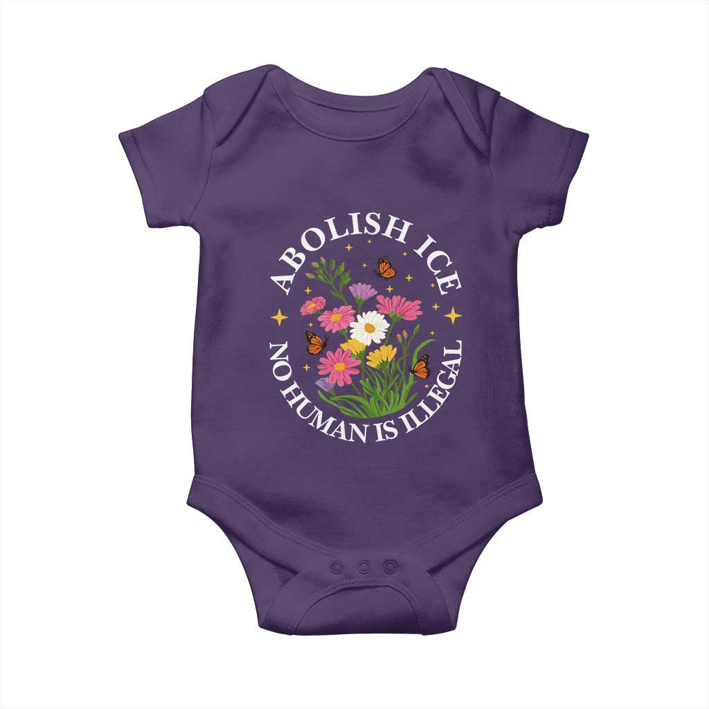 Abolish Ice No Human Is Illegal Baby Onesie Immigration Rights Protest TS11 Purple Print Your Wear