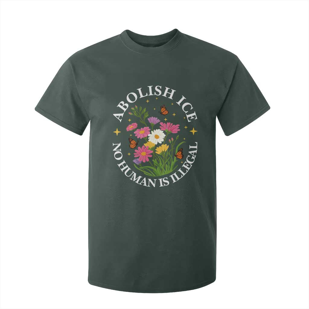 Abolish Ice No Human Is Illegal T Shirt For Kid Immigration Rights Protest TS11 Dark Forest Green Print Your Wear
