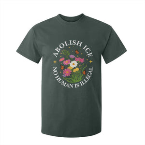 Abolish Ice No Human Is Illegal T Shirt For Kid Immigration Rights Protest TS11 Dark Forest Green Print Your Wear