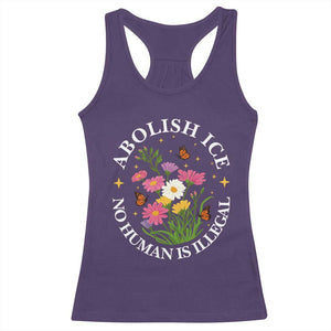 Abolish Ice No Human Is Illegal Racerback Tank Top Immigration Rights Protest TS11 Purple Print Your Wear