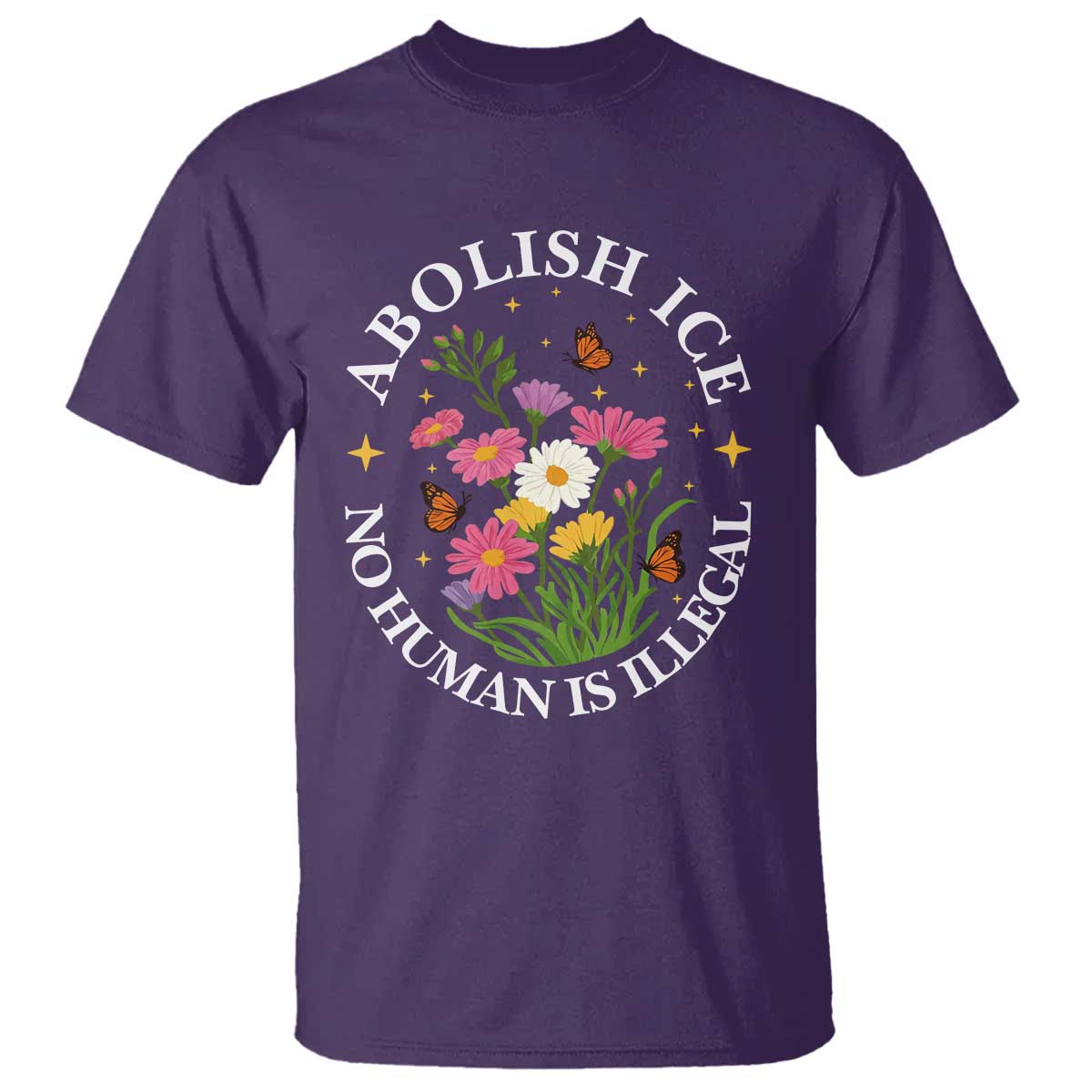 Abolish Ice No Human Is Illegal T Shirt Immigration Rights Protest TS11 Purple Print Your Wear