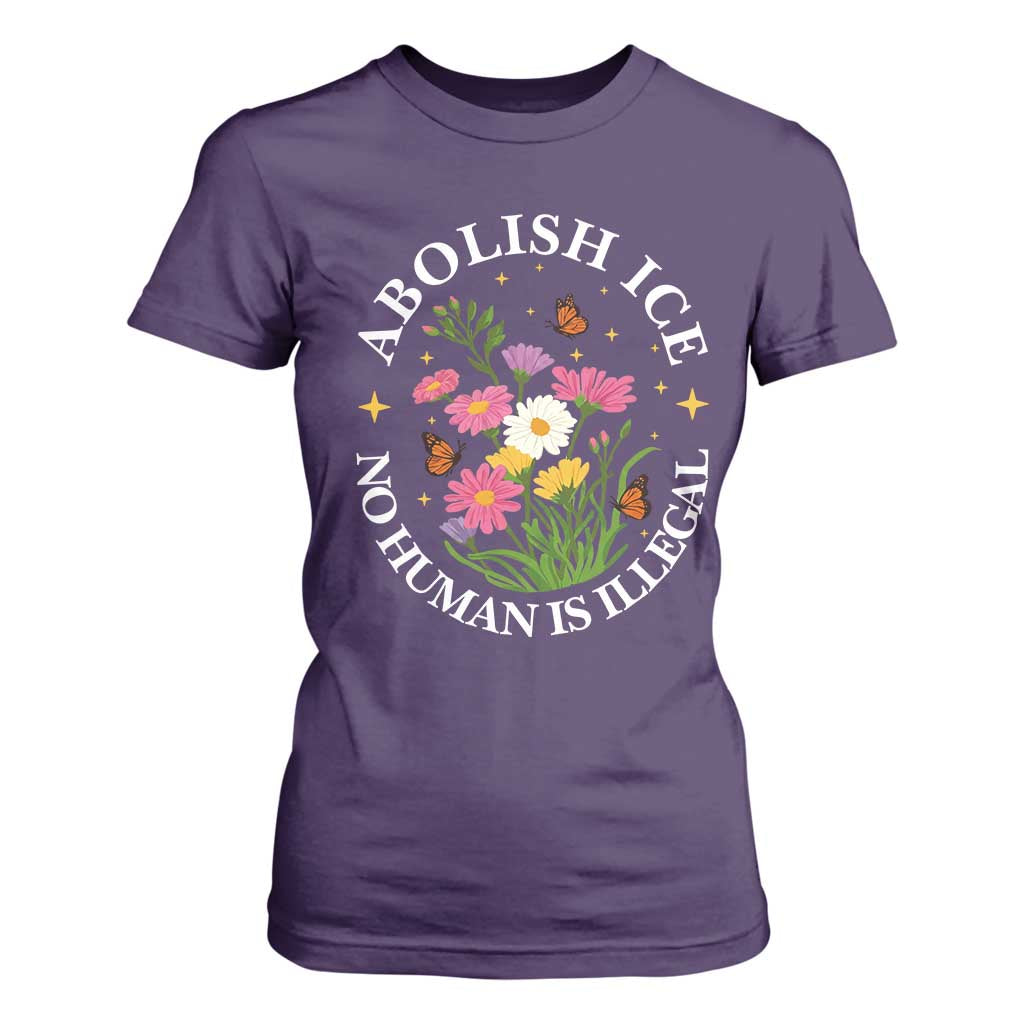 Abolish Ice No Human Is Illegal T Shirt For Women Immigration Rights Protest TS11 Purple Print Your Wear