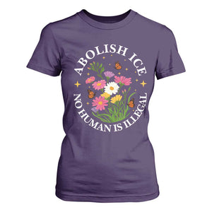 Abolish Ice No Human Is Illegal T Shirt For Women Immigration Rights Protest TS11 Purple Print Your Wear