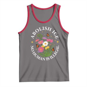 Abolish Ice No Human Is Illegal Tank Top Immigration Rights Protest TS11 Deep Heather Red Print Your Wear