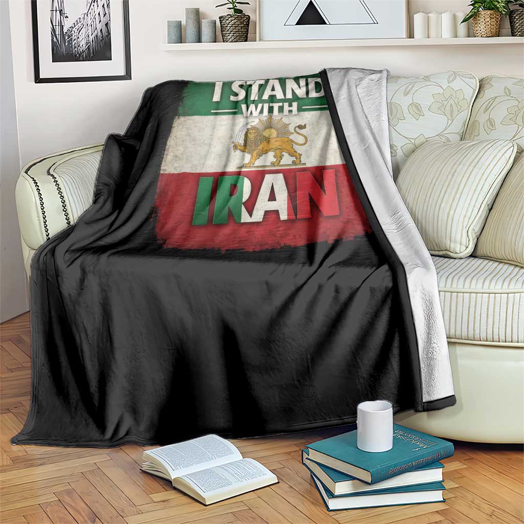 I Stand With Iran Throw Blanket Free Iran Support Persian Lion Flag TS11 Print Your Wear