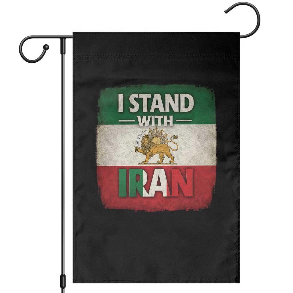 I Stand With Iran Garden Flag Free Iran Support Persian Lion Flag TS11 Black Print Your Wear