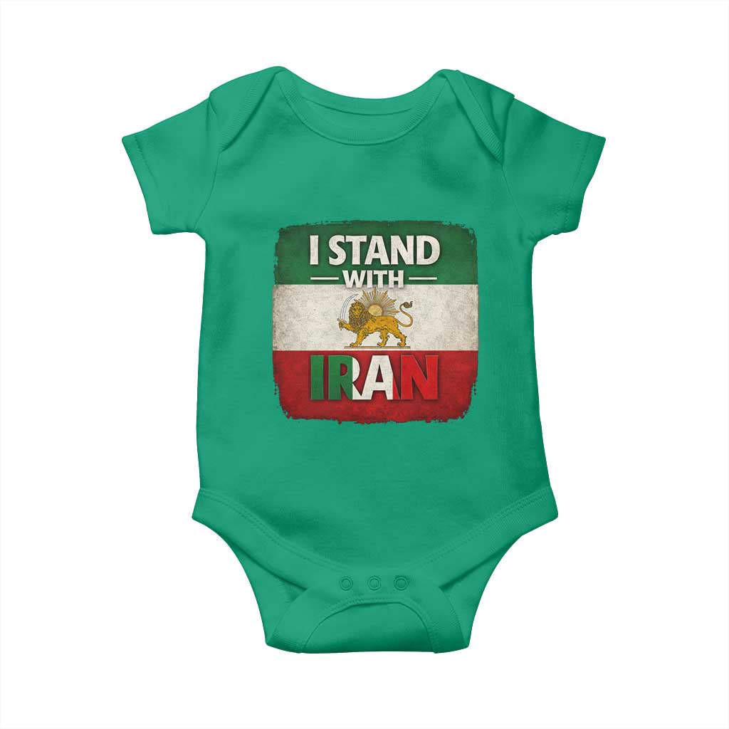 I Stand With Iran Baby Onesie Free Iran Support Persian Lion Flag TS11 Irish Green Print Your Wear