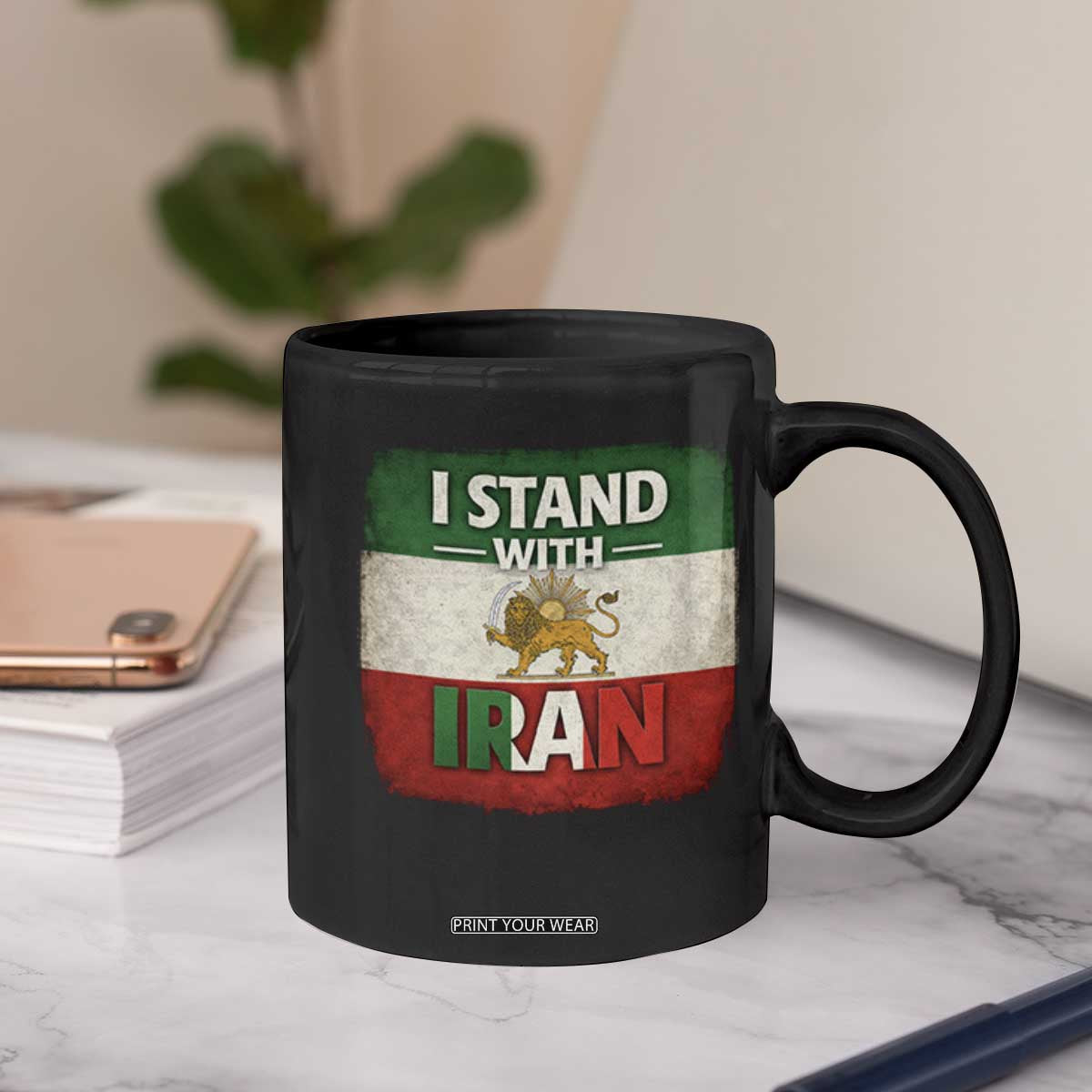 I Stand With Iran Coffee Mug Free Iran Support Persian Lion Flag TS11 Print Your Wear