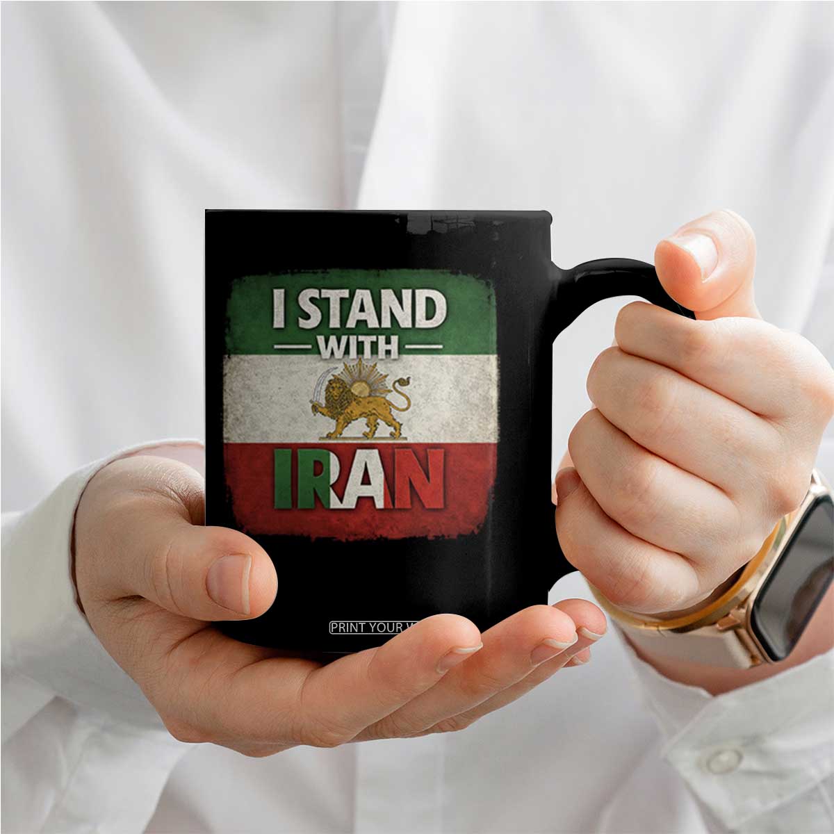 I Stand With Iran Coffee Mug Free Iran Support Persian Lion Flag TS11 Print Your Wear