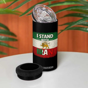 I Stand With Iran 4 in 1 Can Cooler Tumbler Free Iran Support Persian Lion Flag TS11 Print Your Wear