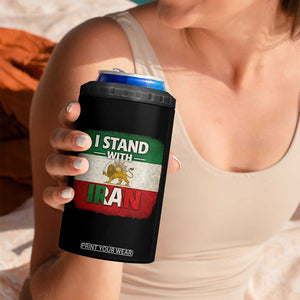 I Stand With Iran 4 in 1 Can Cooler Tumbler Free Iran Support Persian Lion Flag TS11 Print Your Wear