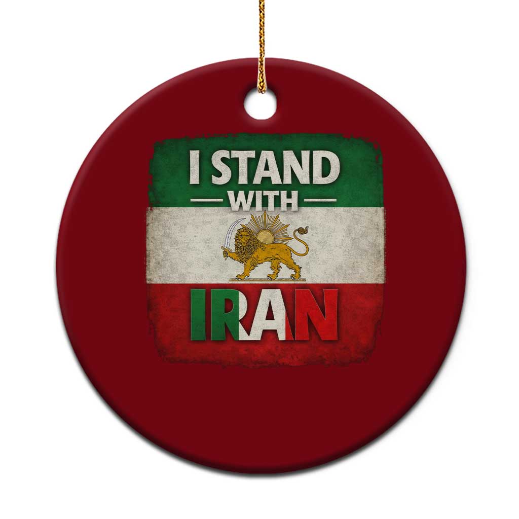 I Stand With Iran Ceramic Ornament Free Iran Support Persian Lion Flag TS11 1pc Red Print Your Wear