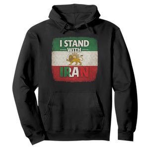 I Stand With Iran Hoodie Free Iran Support Persian Lion Flag TS11 Black Print Your Wear