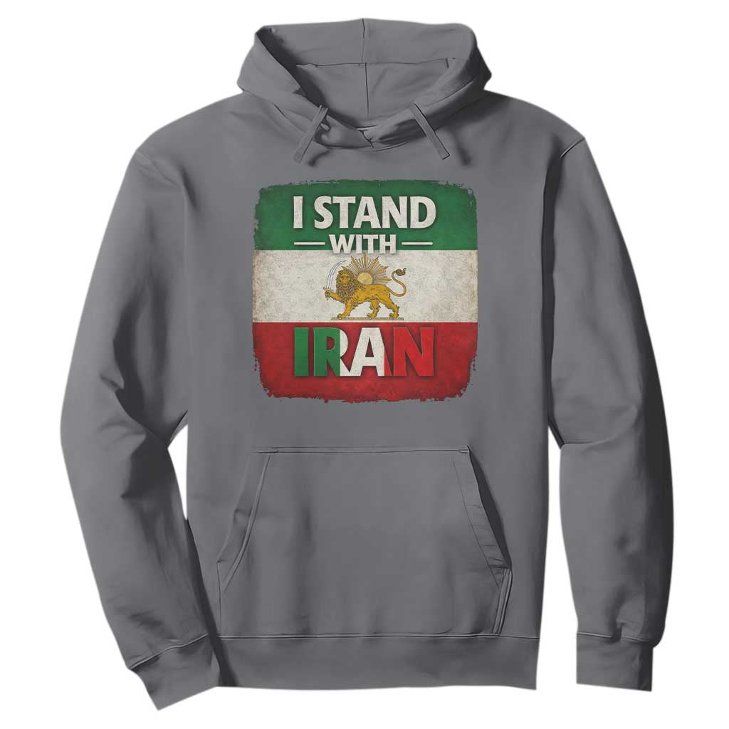 I Stand With Iran Hoodie Free Iran Support Persian Lion Flag TS11 Charcoal Print Your Wear