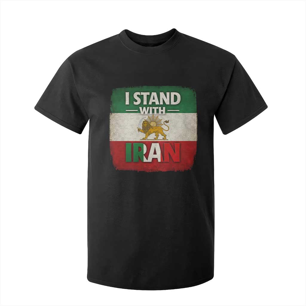 I Stand With Iran T Shirt For Kid Free Iran Support Persian Lion Flag TS11 Black Print Your Wear