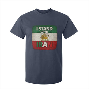 I Stand With Iran T Shirt For Kid Free Iran Support Persian Lion Flag TS11 Navy Print Your Wear
