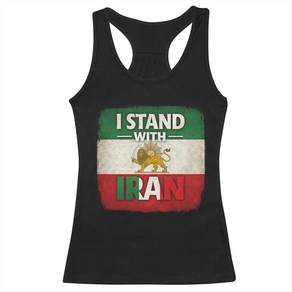 I Stand With Iran Racerback Tank Top Free Iran Support Persian Lion Flag TS11 Black Print Your Wear