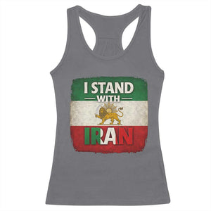 I Stand With Iran Racerback Tank Top Free Iran Support Persian Lion Flag TS11 Charcoal Print Your Wear