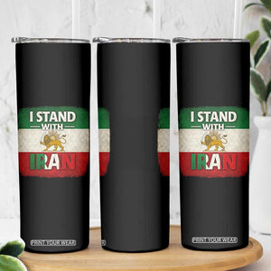 I Stand With Iran Skinny Tumbler Free Iran Support Persian Lion Flag TS11 Print Your Wear