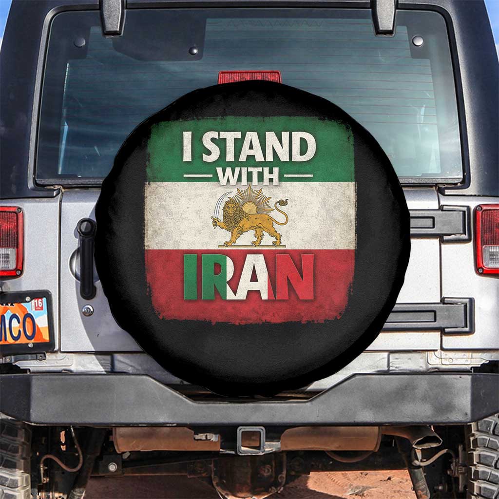 I Stand With Iran Spare Tire Cover Free Iran Support Persian Lion Flag TS11 No hole Black Print Your Wear