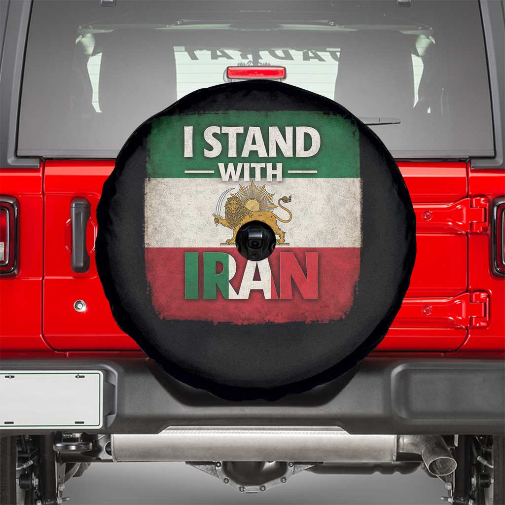 I Stand With Iran Spare Tire Cover Free Iran Support Persian Lion Flag TS11 Black Print Your Wear