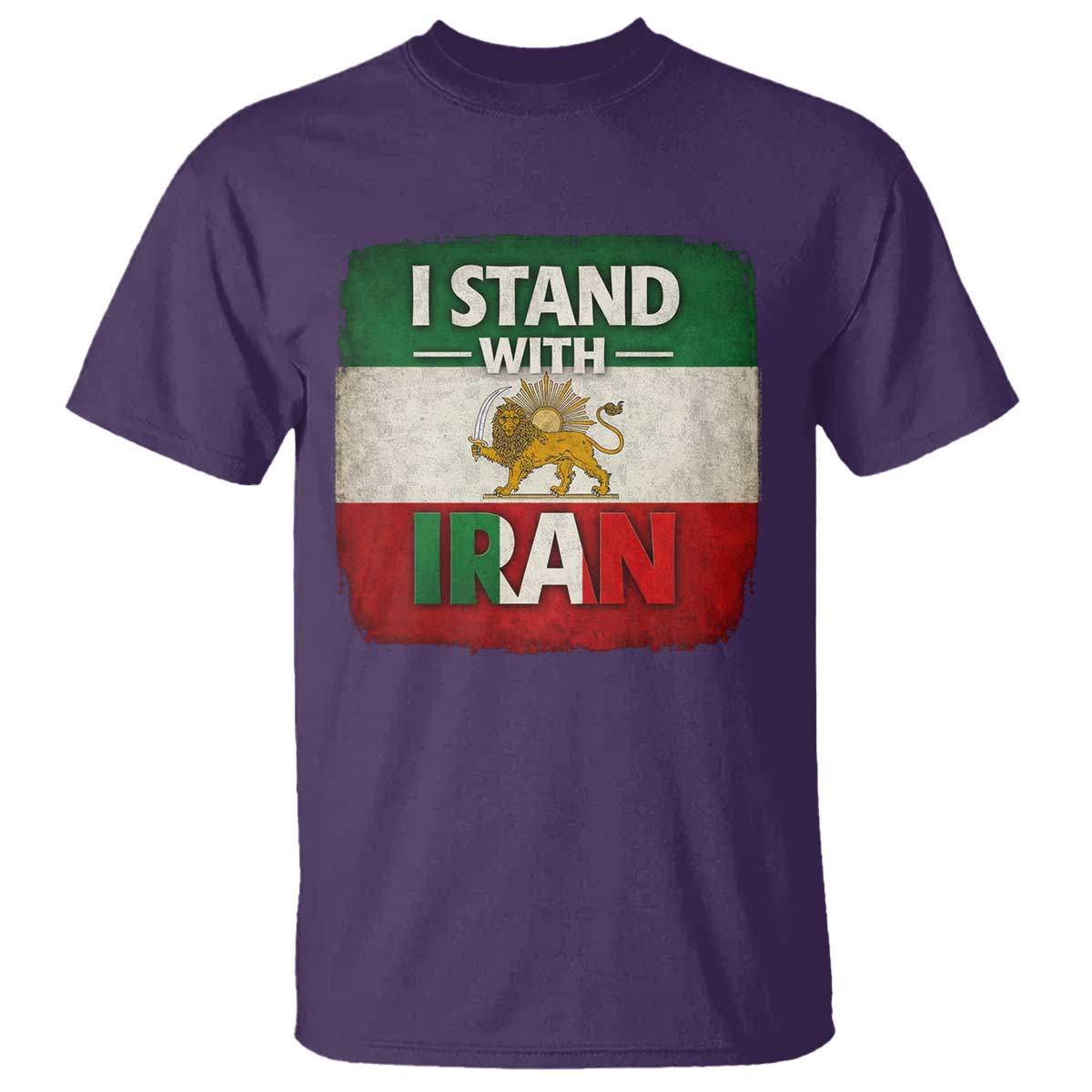 I Stand With Iran T Shirt Free Iran Support Persian Lion Flag TS11 Purple Print Your Wear