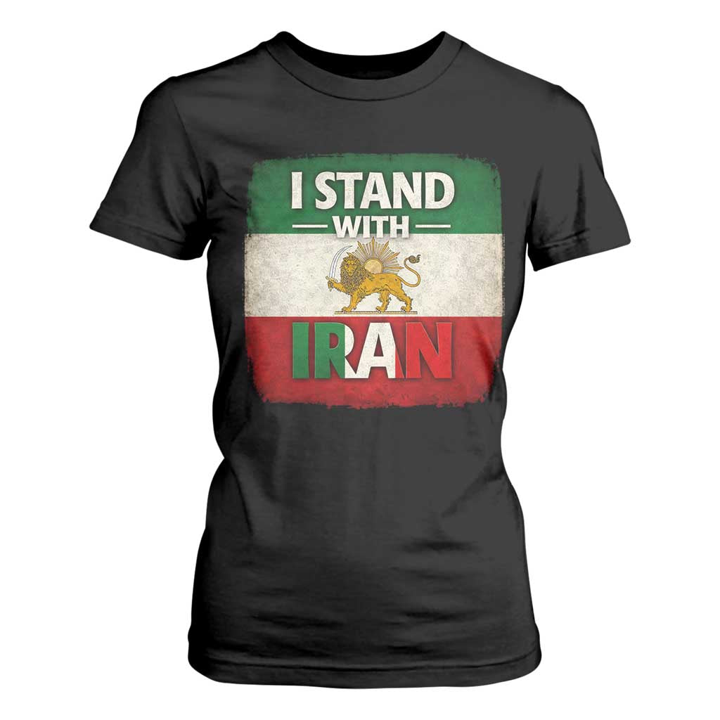 I Stand With Iran T Shirt For Women Free Iran Support Persian Lion Flag TS11 Black Print Your Wear