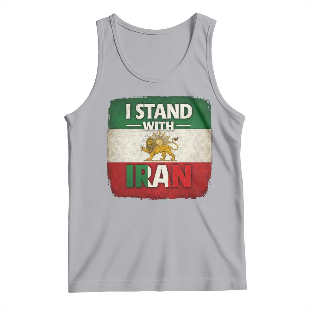 I Stand With Iran Tank Top Free Iran Support Persian Lion Flag TS11 Athletic Heather Print Your Wear