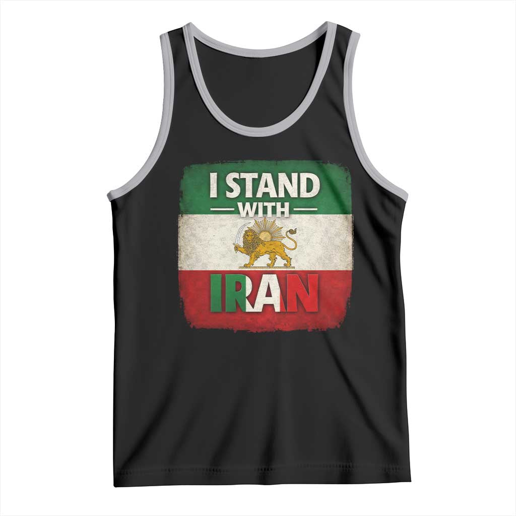 I Stand With Iran Tank Top Free Iran Support Persian Lion Flag TS11 Black Athletic Heather Print Your Wear