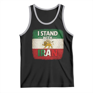 I Stand With Iran Tank Top Free Iran Support Persian Lion Flag TS11 Black Athletic Heather Print Your Wear