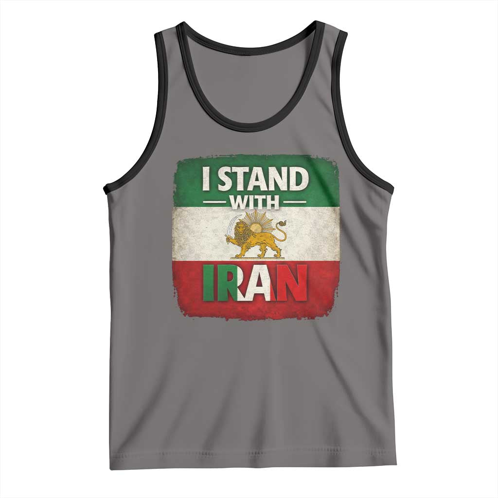 I Stand With Iran Tank Top Free Iran Support Persian Lion Flag TS11 Deep Heather Black Print Your Wear