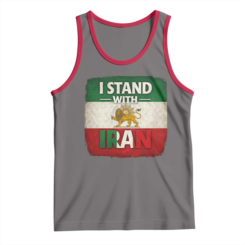 I Stand With Iran Tank Top Free Iran Support Persian Lion Flag TS11 Deep Heather Red Print Your Wear